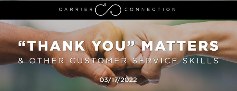 Thank you matters and other customer service skills