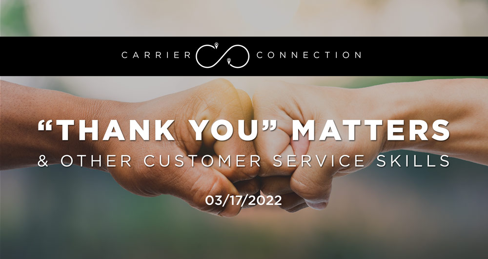 Thank you matters and other customer service skills