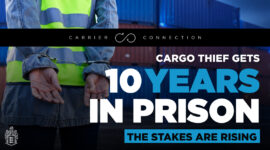 10 years in federal prison, 3 years of supervised release, and over $1,000,000 in restitution. This is the new price of cargo theft.