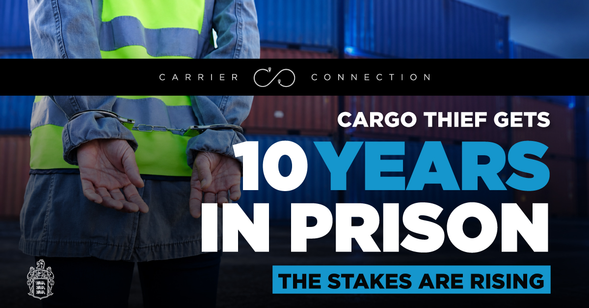 10 years in federal prison, 3 years of supervised release, and over $1,000,000 in restitution. This is the new price of cargo theft.